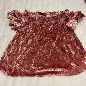 Velvet off the shoulder top